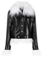 Courrèges Fur-trimmed Press-stud Jacket - Black