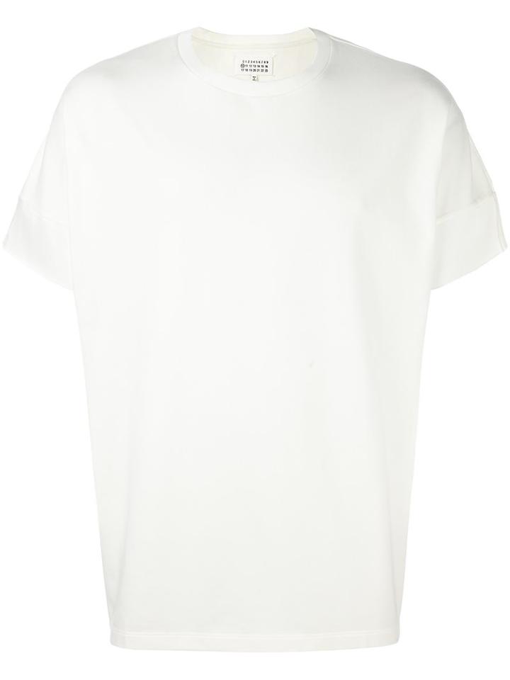 Maison Margiela Round Neck T-shirt, Men's, Size: Medium, White, Cotton/spandex/elastane