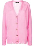 Maison Flaneur Distressed Cashmere Cardigan - Pink