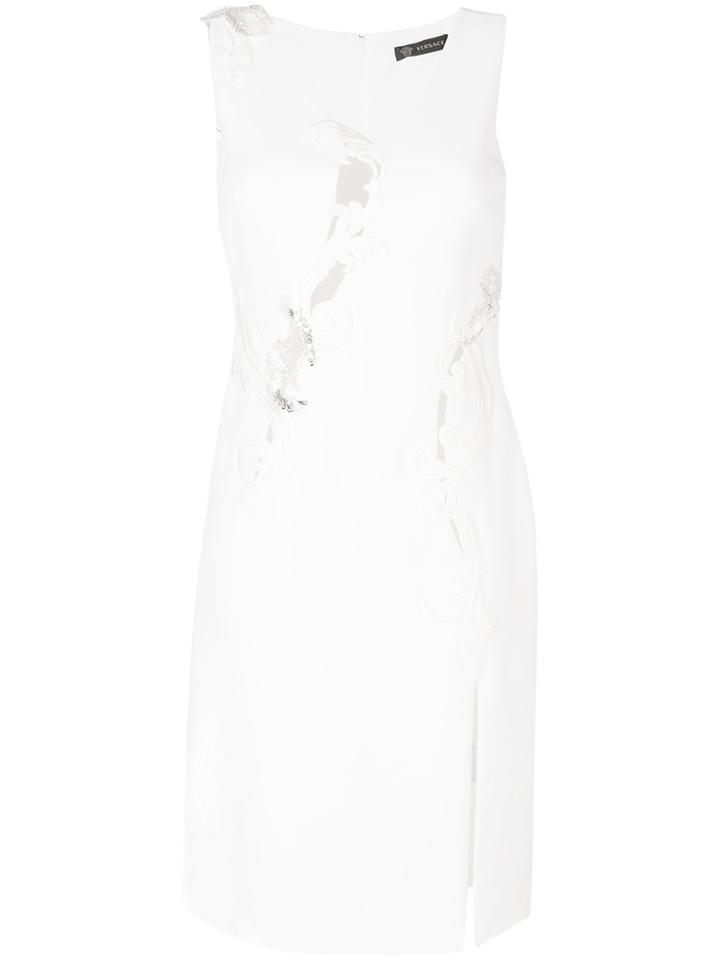 Versace Baroque Sleeveless Dress - White