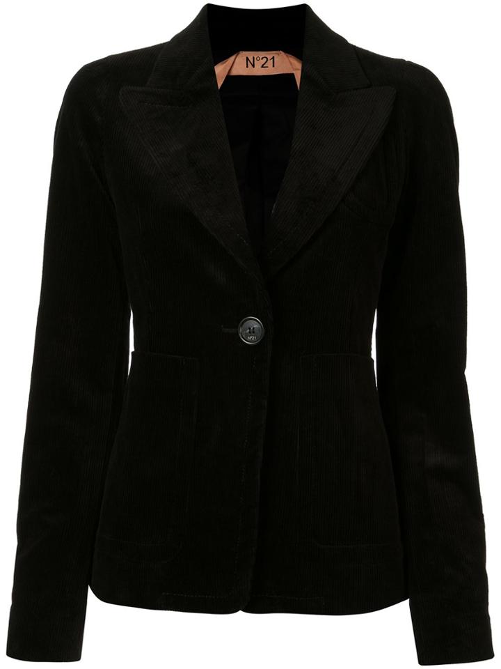 Nº21 Single-breasted Corduroy Jacket - Black