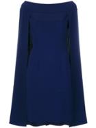 Alberta Ferretti Cape Flared Dress - Blue
