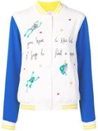 Mira Mikati Frog Embroidered Bomber Jacket - White