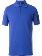 Y-3 - Sleeve Logo Print Polo Shirt - Men - Organic Cotton - L, Blue, Organic Cotton