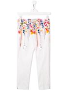 Simonetta Teen Floral Print Trousers - White