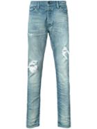 John Elliott Distressed Denim Jeans, Men's, Size: 33, Blue, Cotton/polyurethane