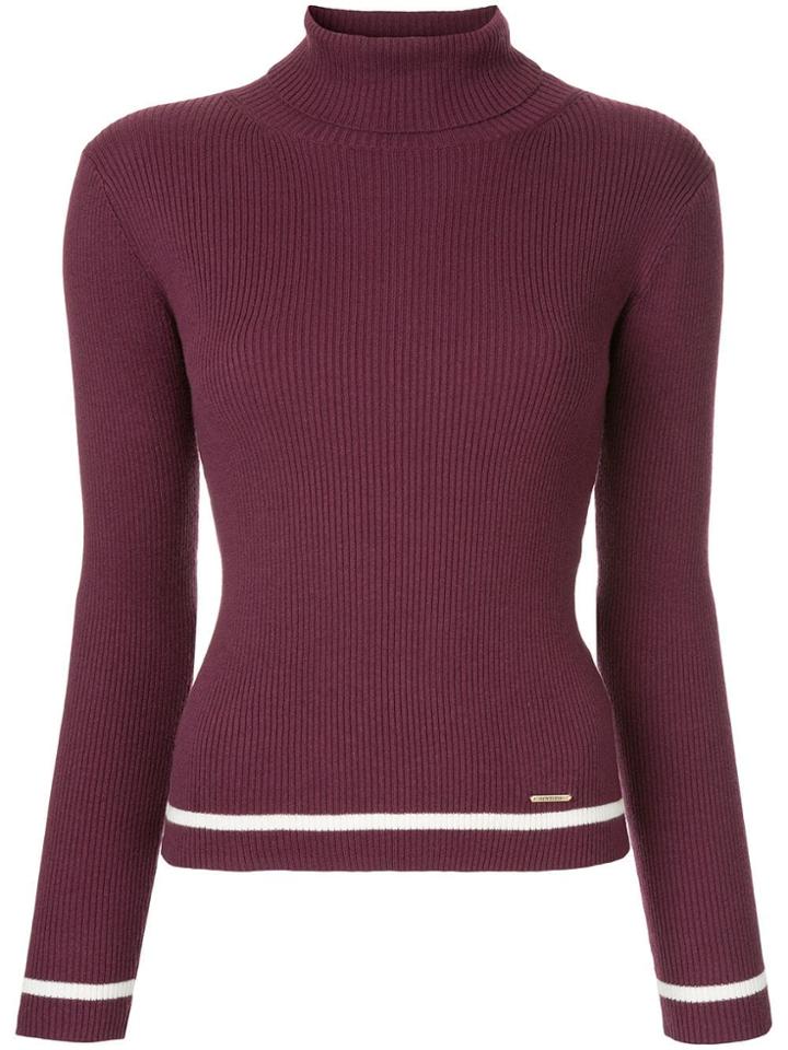 Loveless Contrast Stripe Jumper - Pink & Purple