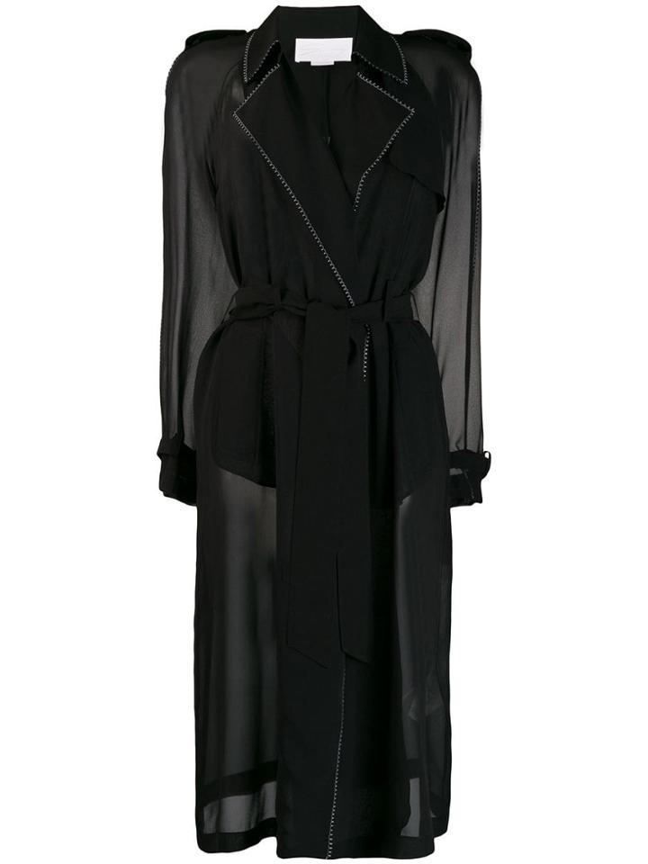 Genny Stitching Detail Coat - Black
