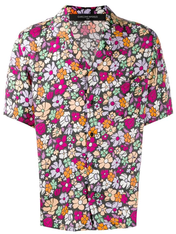 Garcons Infideles Floral Print Shirt - Red