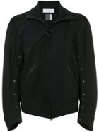 Facetasm Zipper Jacket With Snap Button Sleeves - Black