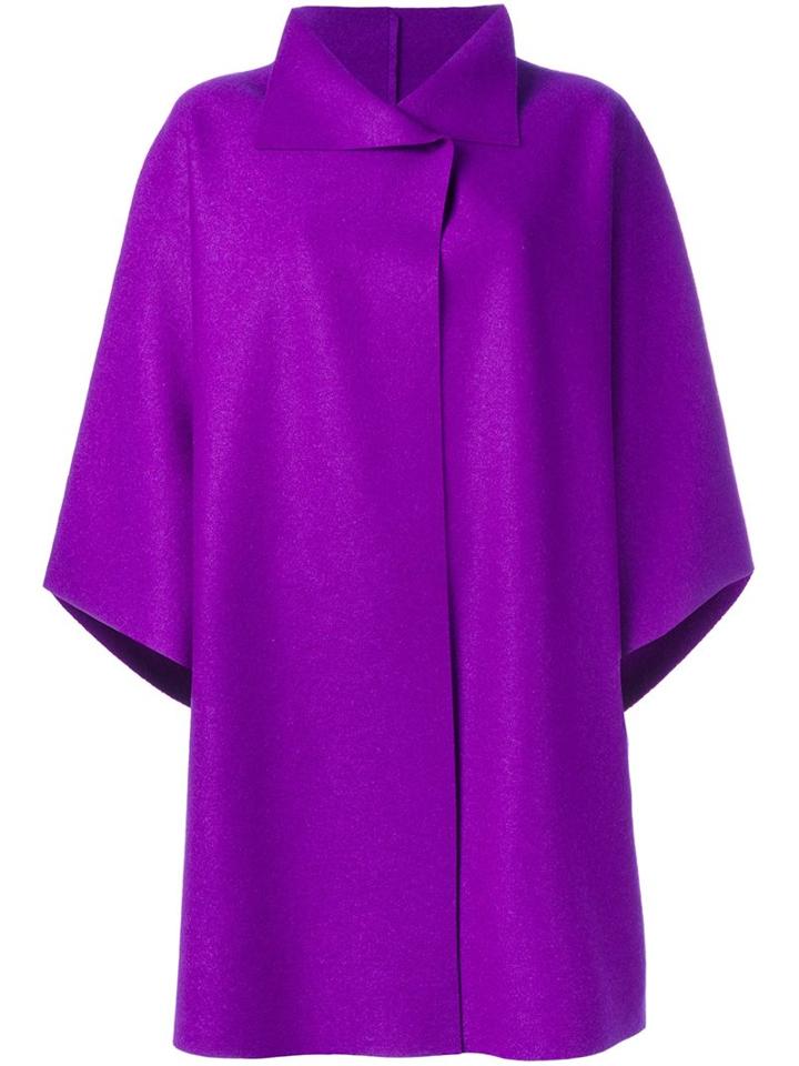 Harris Wharf London Shortsleeved Shift Coat, Women's, Size: Large, Pink/purple, Virgin Wool