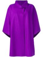 Harris Wharf London Shortsleeved Shift Coat, Women's, Size: Large, Pink/purple, Virgin Wool