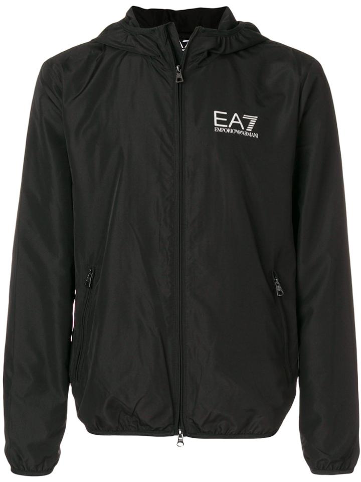 Ea7 Emporio Armani Zipped Logo Jacket - Black