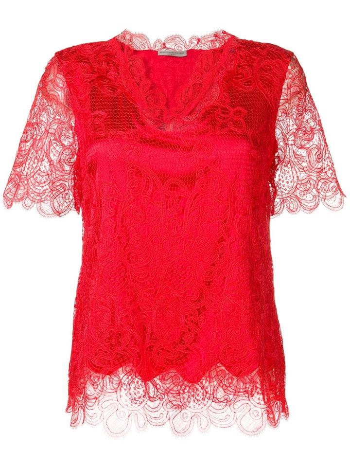 Ermanno Scervino Open Lace Blouse - Red