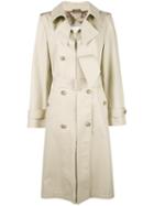Maison Margiela Cut-out Lapel Trench Coat, Women's, Size: 38, Nude/neutrals, Cotton/polyamide/viscose