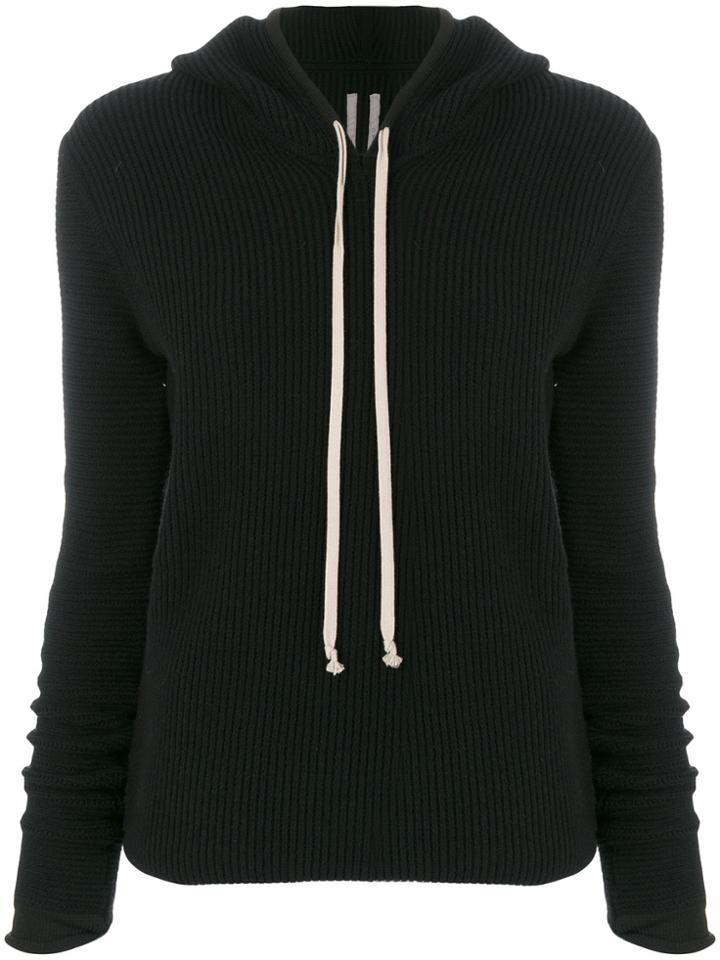 Rick Owens Knitted Hoodie - Black