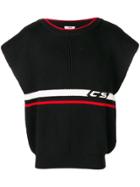 Cmmn Swdn Striped Logo Jumper - Black