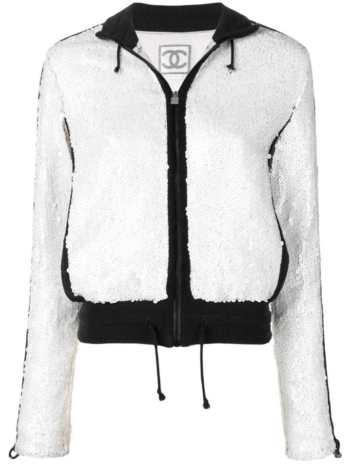 Chanel Pre-owned Sequin Embroidered Jacket - White
