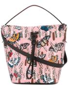 Furla 'vittoria' Drawstring Bag, Women's, Pink/purple, Calf Leather