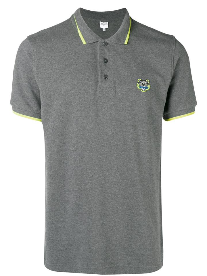 Kenzo Contrast Trim Polo Shirt - Grey