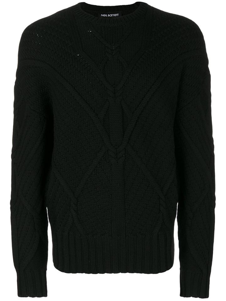 Neil Barrett Ribbed Knit Jumper - Black