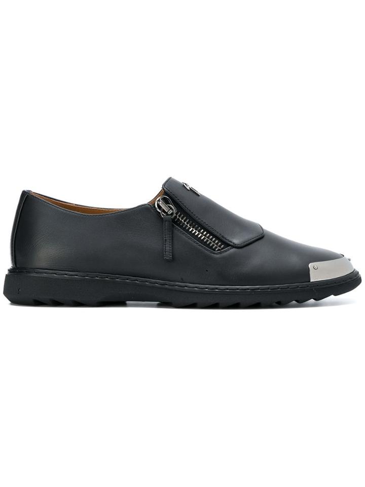 Giuseppe Zanotti Design Copper Metal Tip Loafers - Black