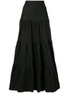 Matin Long Tiered Skirt - Black