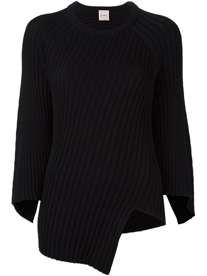 Nude Asymetric Hem Jumper, Women's, Size: 44, Black, Wool