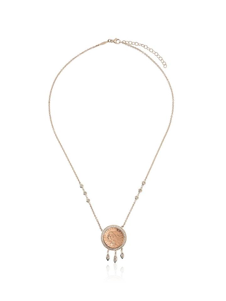 Jacquie Aiche 14k Yellow Gold Coin Diamond Necklace