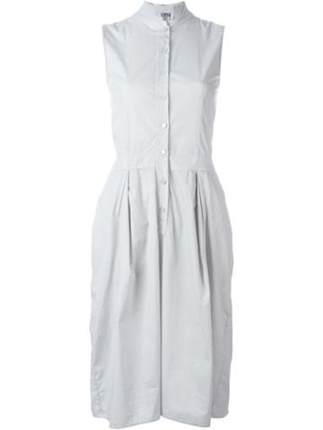 Kristensen Du Nord Button Mid-length Sleeveless Dress, Women's, Size: 3, Grey, Cotton/spandex/elastane