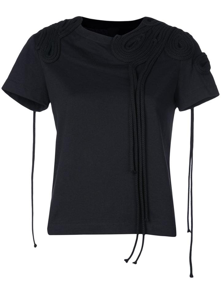 Vera Wang Corded Embroidery T-shirt - Black