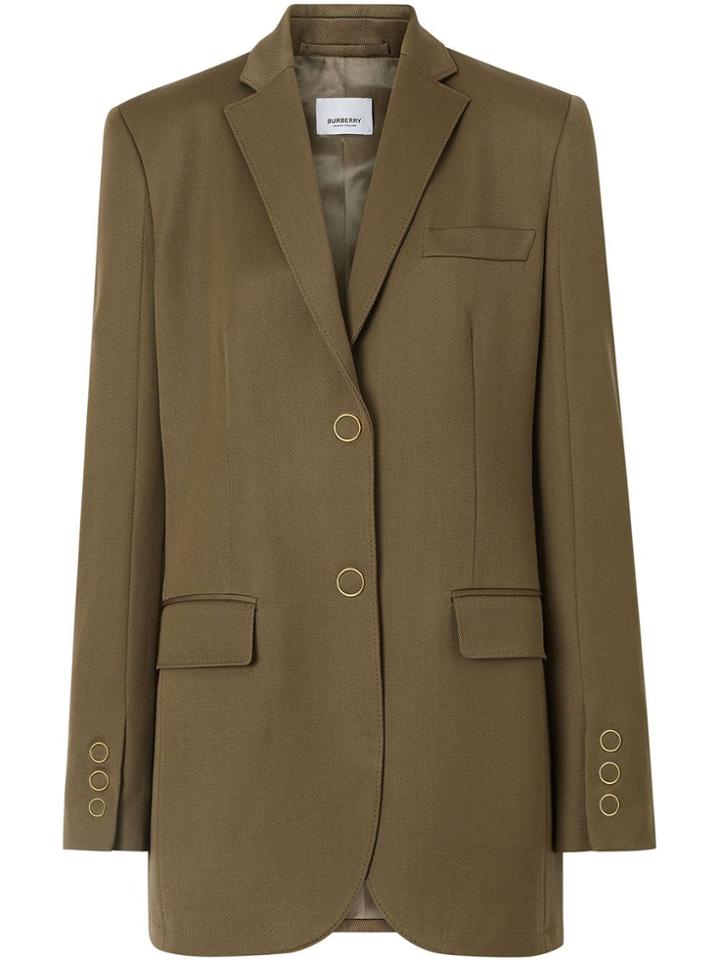 Burberry Press-stud Wool Twill Tailored Jacket - Brown