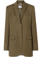 Burberry Press-stud Wool Twill Tailored Jacket - Brown
