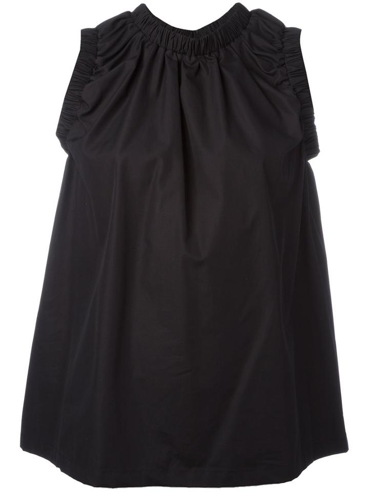Sportmax - Elastic Collar Tank Top - Women - Cotton - 40, Women's, Black, Cotton