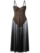 Norma Kamali Sheer Flared Dress, Women's, Size: Small, Black, Nylon/spandex/elastane