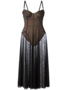 Norma Kamali Sheer Flared Dress, Women's, Size: Small, Black, Nylon/spandex/elastane