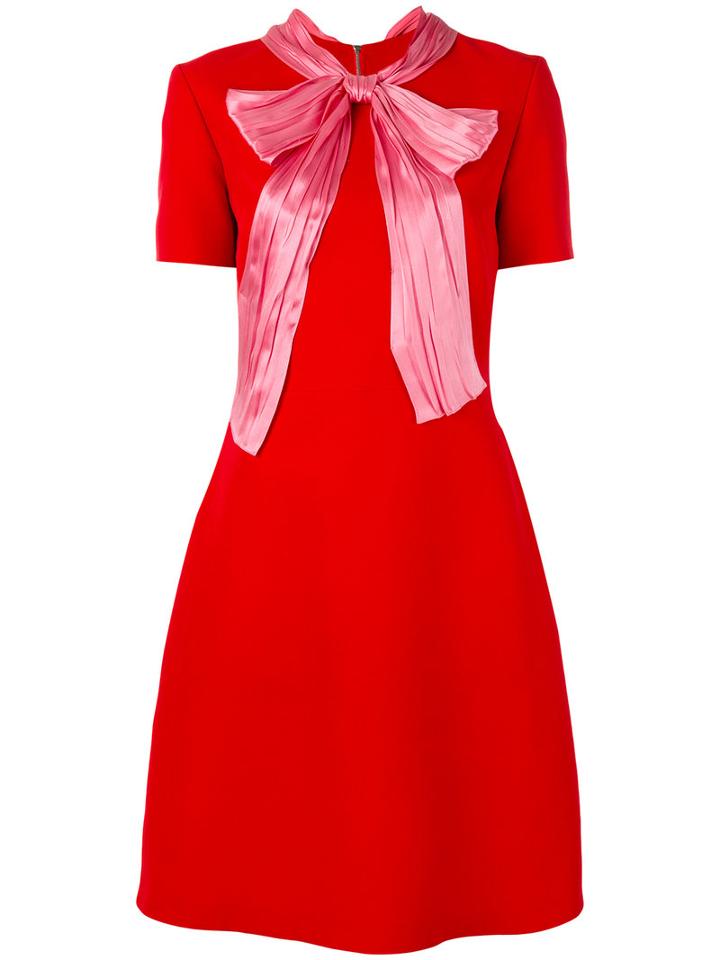 Gucci - Pussy Bow Dress - Women - Silk/acetate/wool - 48, Women's, Red, Silk/acetate/wool