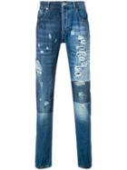 Les Hommes Urban Distressed Slim Fit Jeans - Blue