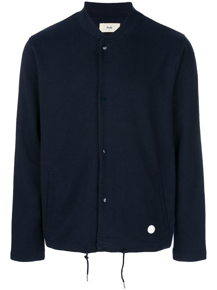 Folk Jersey Bomber Jacket - Blue