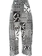 Junya Watanabe Comme Des Garçons Tribal Print Cropped Trousers