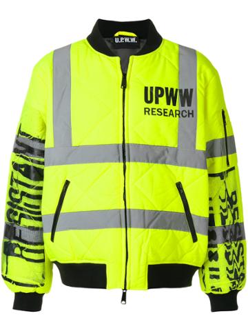 Utility Pro Padded Printed Bomber Jacket - Yellow & Orange