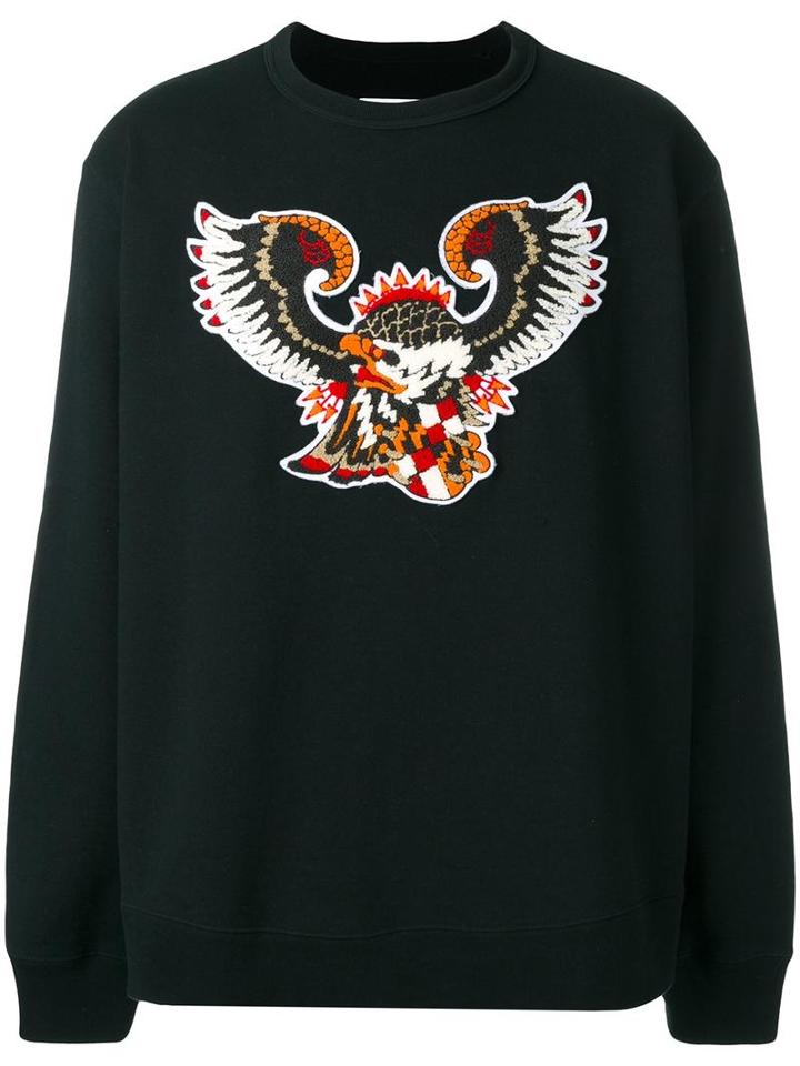 Facetasm Eagle Patch Sweatshirt, Men's, Black, Cotton/acrylic