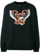 Facetasm Eagle Patch Sweatshirt, Men's, Black, Cotton/acrylic