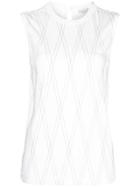 Brunello Cucinelli Diamond Pattern Knitted Top - White