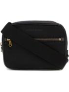 Tomas Maier Zip Up Shoulder Bag, Men's, Black, Calf Leather/nylon