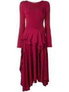 Koché Ruffled Midi Dress - Red