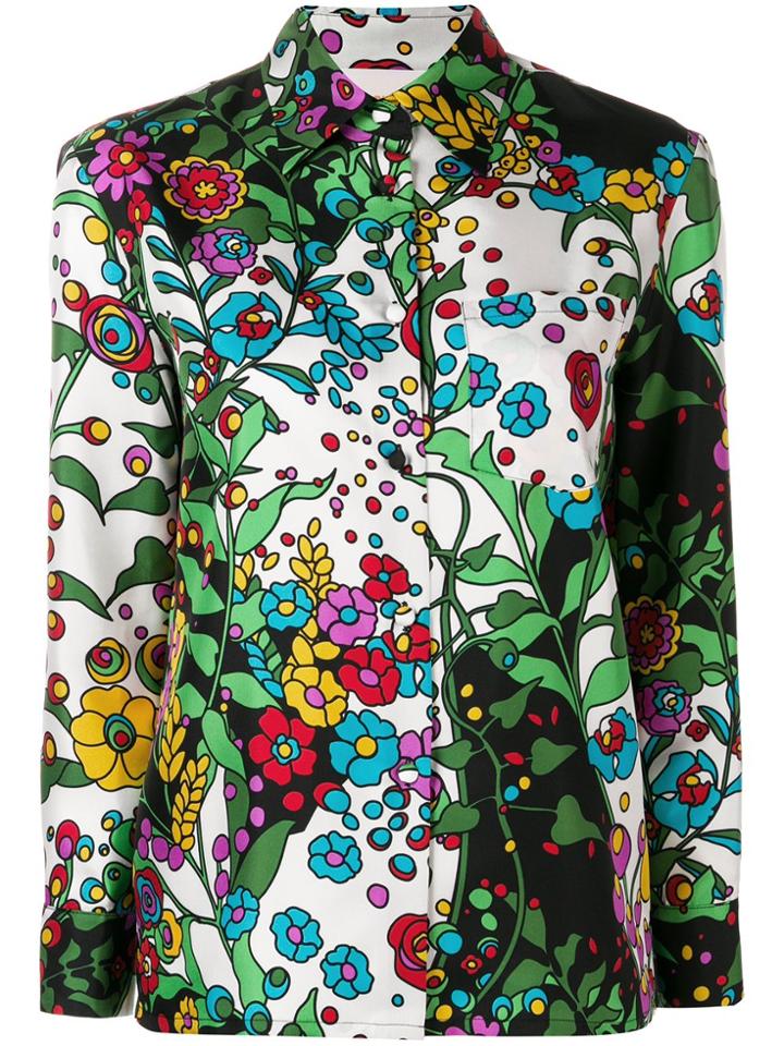La Doublej Floral Pattern Boy Shirt - White