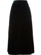 Saint Laurent Long Velour Skirt, Women's, Size: 36, Green, Silk/viscose/cupro