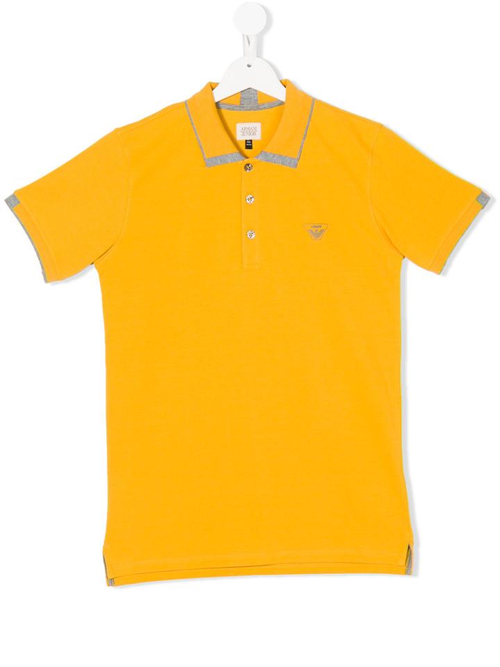 Armani Junior - Teen Logo Polo Shirt - Kids - Cotton - 14 Yrs, Yellow/orange