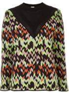 M Missoni Chevron Loose Jumper, Women's, Size: 40, Black, Cotton/acrylic/polyamide/wool